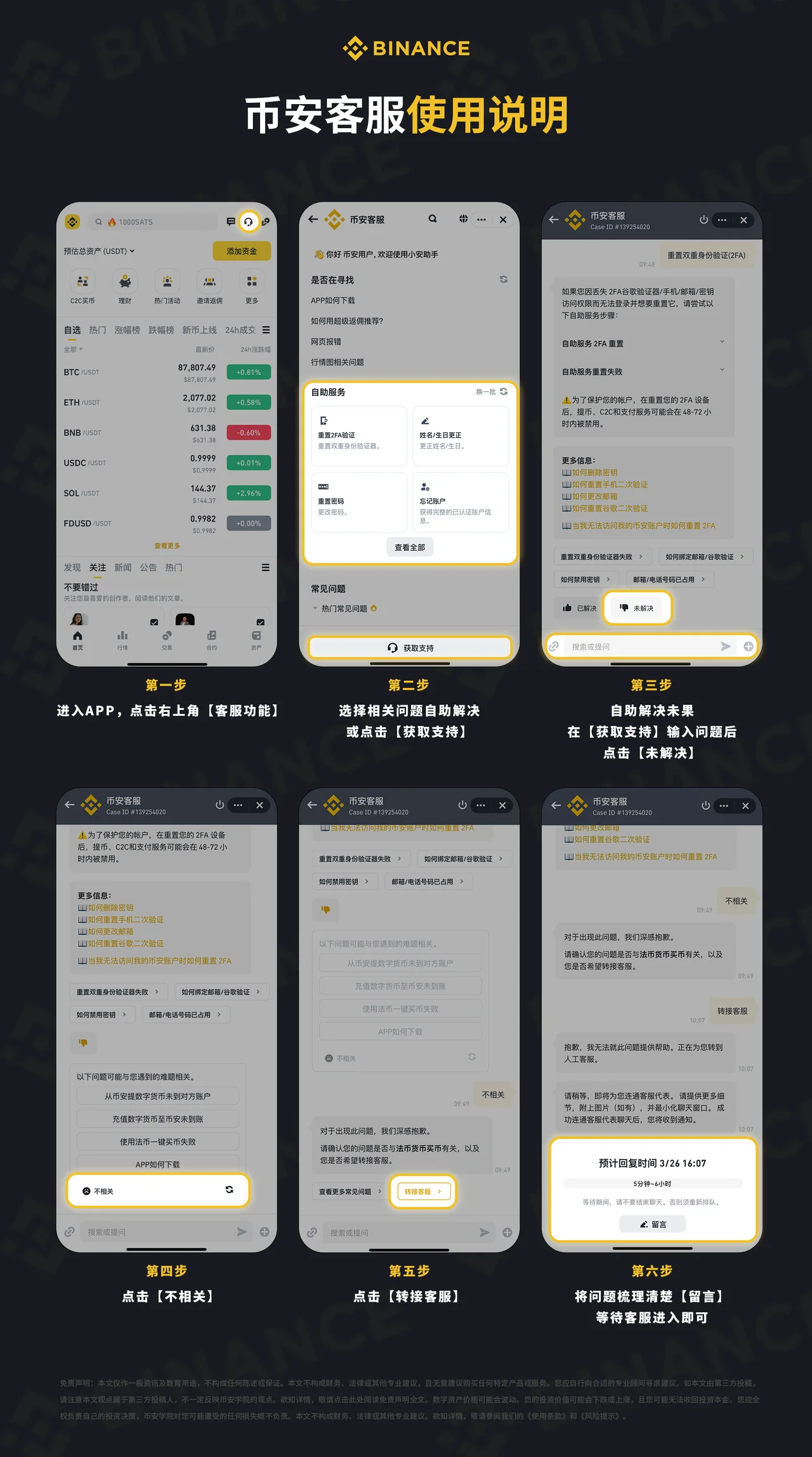 币安客服使用说明：教学图解