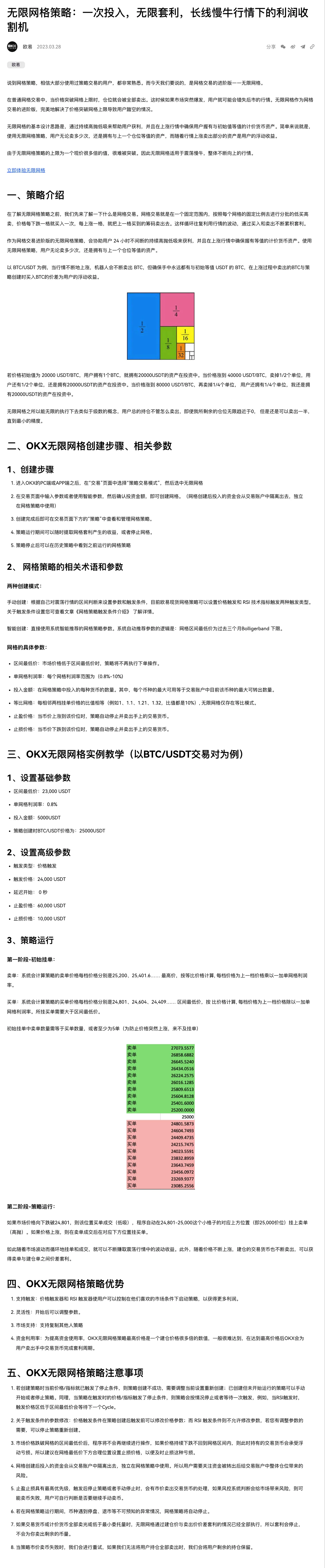 策略交易 - 无限网格：教学图解