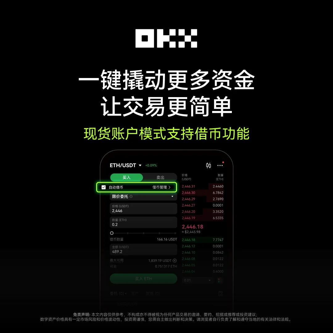 现货模式支持借币功能：教学图解