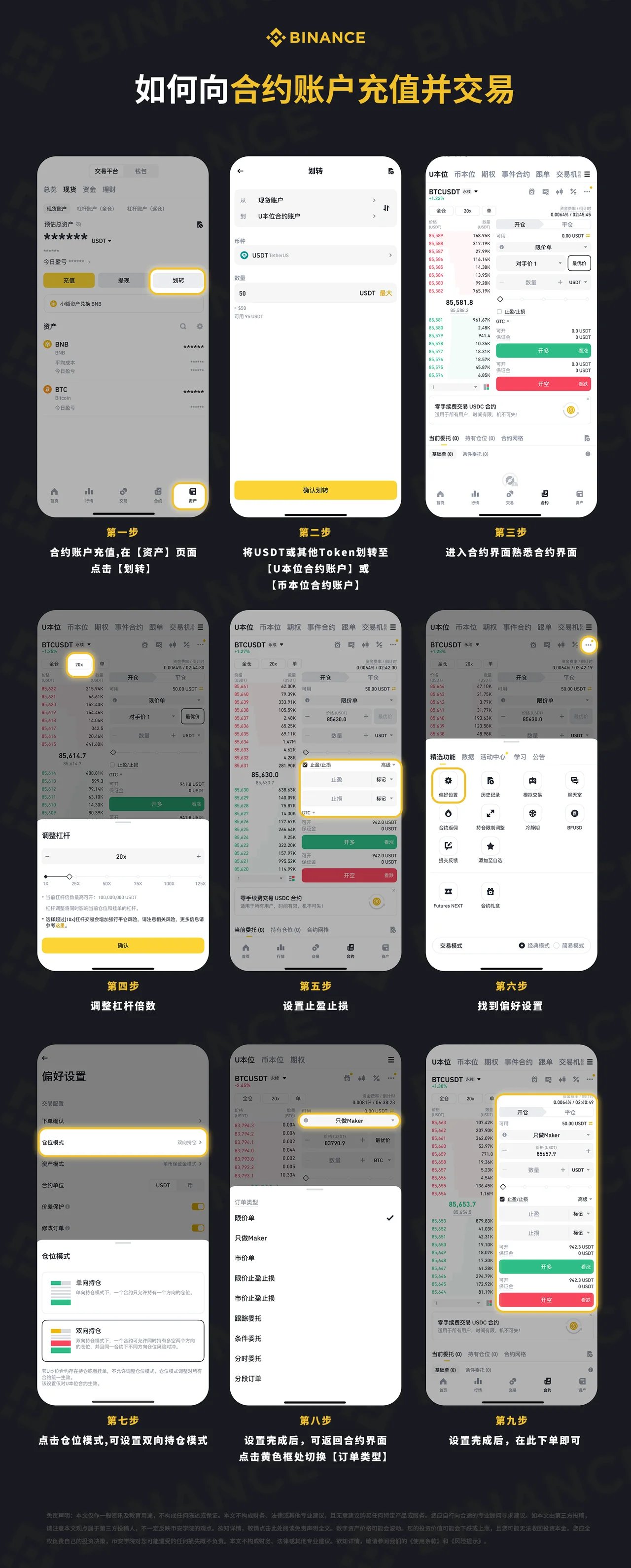 如何向合约账户充值并交易：操作步骤图